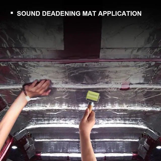 Alt view image 7 of 7 - Bearings Equipped Automotive Car Audio Sound Deadening Application Wheel Roller, Heat Abatement Mat Wallpaper Application PU Smoothing Tool Seam Roller