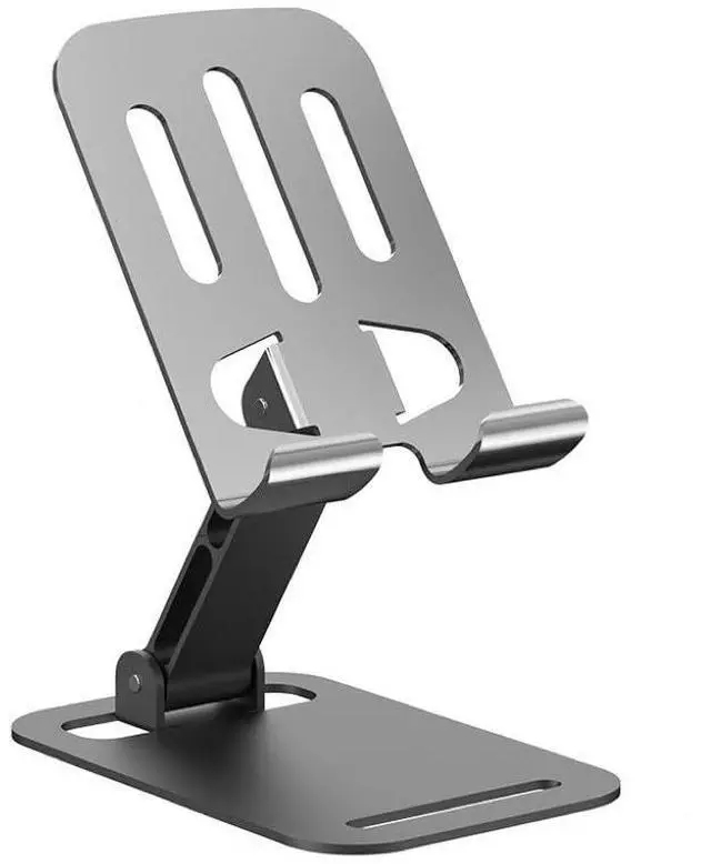 Main image of Phone Stand for Desk, Adjustable Metal Desktop Holder | Foldable Design, 360° Rotating Base