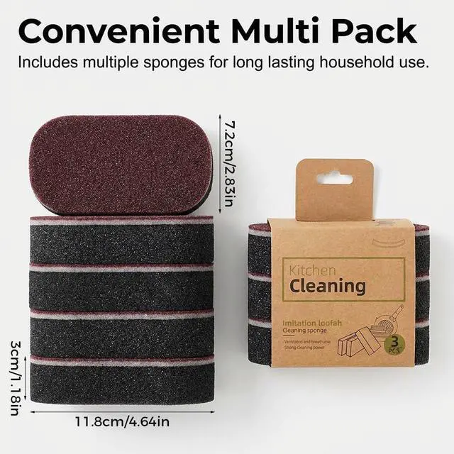 Alt view image 2 of 7 - Magic Cleaning Sponges Eraser, 2026 New Non-Scratch Dual-Sided Sponges, Multi-Functional Non Scratch Scrub Sponge for Kitchen Bathroom Wall Floor Sink Tub Stain Removal (5pcs)
