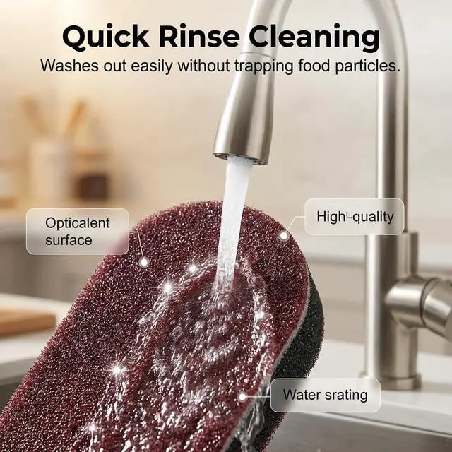 Alt view image 5 of 7 - Magic Cleaning Sponges Eraser, 2026 New Non-Scratch Dual-Sided Sponges, Multi-Functional Non Scratch Scrub Sponge for Kitchen Bathroom Wall Floor Sink Tub Stain Removal (5pcs)