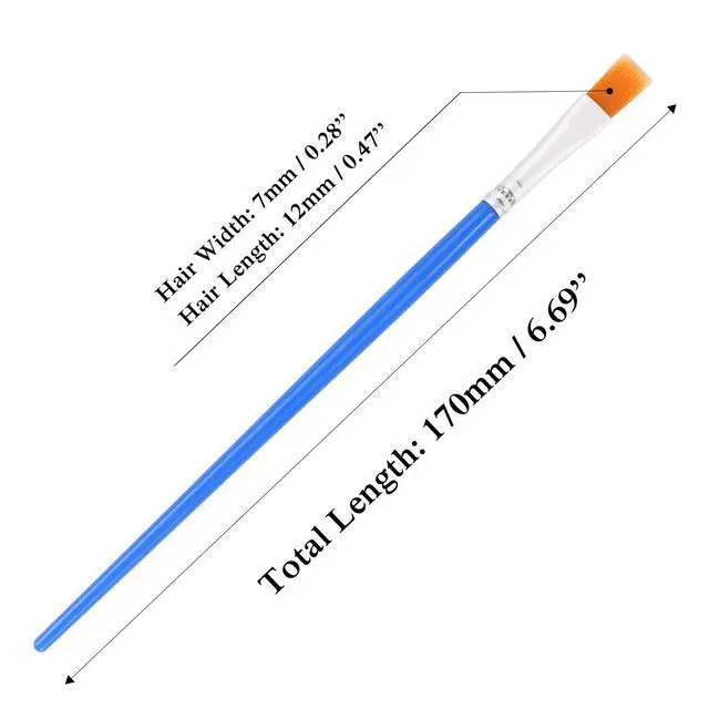 Alt view image 2 of 6 - 30 Pcs Flat Paint Brushes, Small Brush Bulk for Detail Painting | Nylon Bristles Plastic Short Handle, Art Crafts School Projects, Flat Detail Painting, Crafts Face Painting