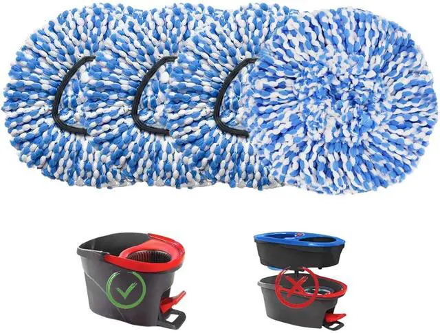 Main image of Mop Heads Replacement for O-Ceda Easy Wrin Spin Mop, Microfiber Spin Mop Refills, 4 Packs Mop Head Replacement Easy Cleaning Machine Washable