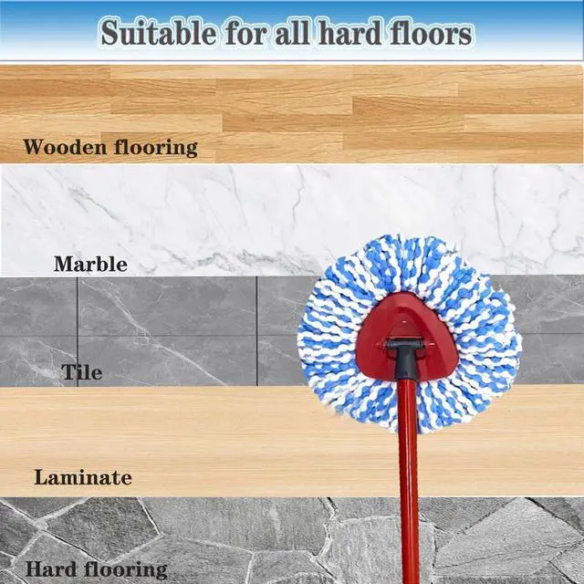 Alt view image 6 of 7 - Mop Heads Replacement for O-Ceda Easy Wrin Spin Mop, Microfiber Spin Mop Refills, 4 Packs Mop Head Replacement Easy Cleaning Machine Washable