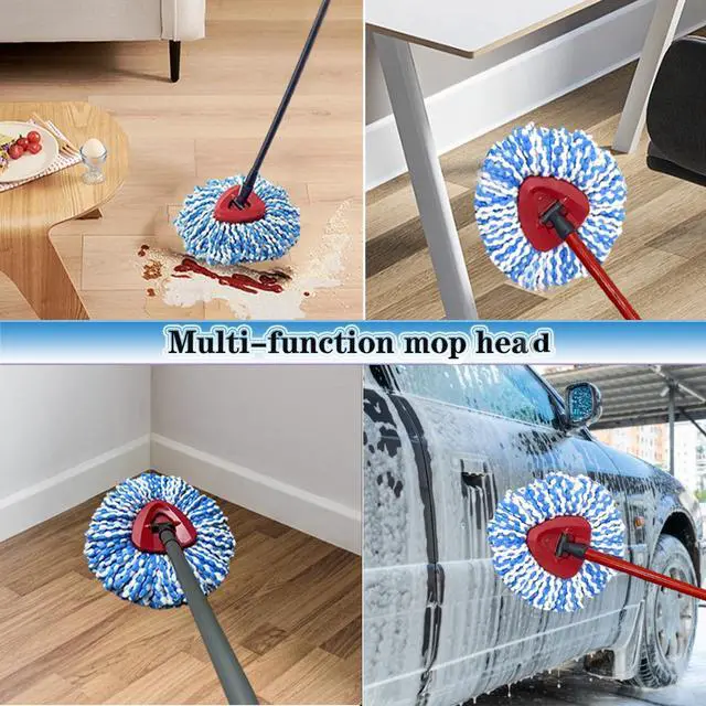Alt view image 5 of 7 - Mop Heads Replacement for O-Ceda Easy Wrin Spin Mop, Microfiber Spin Mop Refills, 4 Packs Mop Head Replacement Easy Cleaning Machine Washable