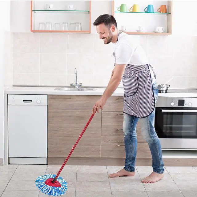 Alt view image 7 of 7 - Mop Heads Replacement for O-Ceda Easy Wrin Spin Mop, Microfiber Spin Mop Refills, 4 Packs Mop Head Replacement Easy Cleaning Machine Washable