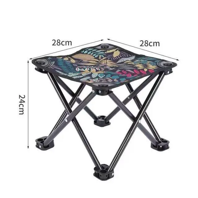 Alt view image 7 of 7 - Folding Stool, Portable Collapsible Camping Stool, Outdoor Foot Rest Ottoman, Lightweight Foldable Backpack Stool for Patio, Hiking & Travel