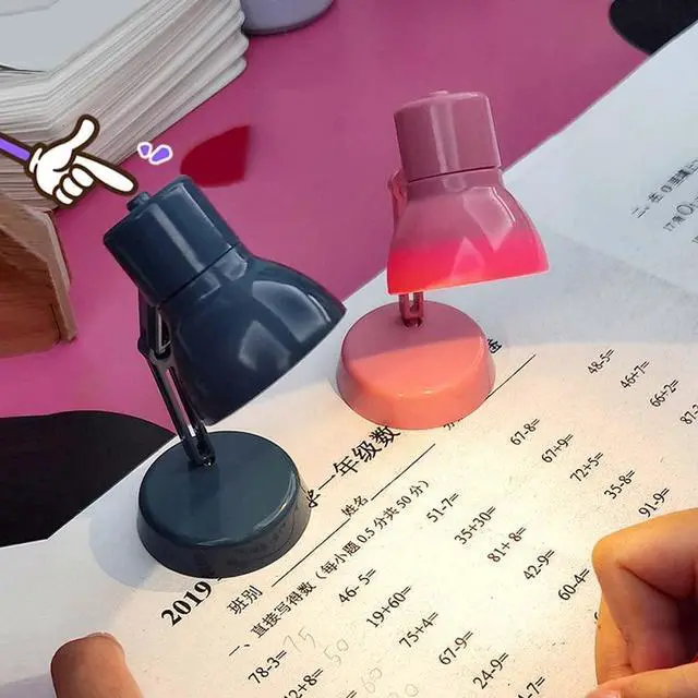 Alt view image 4 of 7 - Mini Table Lamp Portable Foldable LED Night Light Eye Protection Desk Lamp Study Reading Book Lamps for Home Room(Blue)
