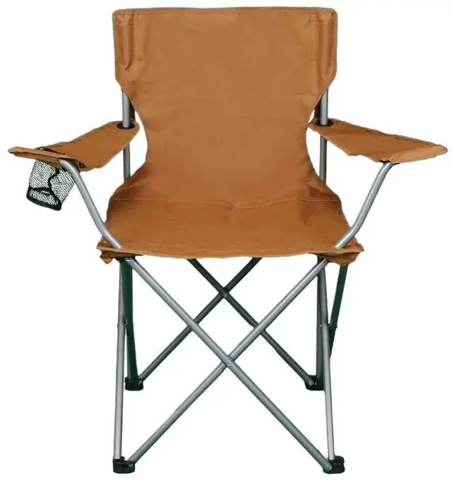 Main image of Basic Quad Folding Camp Chair, 250LBS Heavy Duty Steel Frame Outdoor Chair, 600D PE Coated Durable Polyester Fabric Foldable Chair with Mesh Cup Holder & Carry Bag.