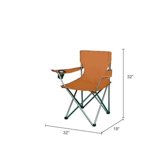 Alt view image 2 of 5 - Basic Quad Folding Camp Chair, 250LBS Heavy Duty Steel Frame Outdoor Chair, 600D PE Coated Durable Polyester Fabric Foldable Chair with Mesh Cup Holder & Carry Bag.
