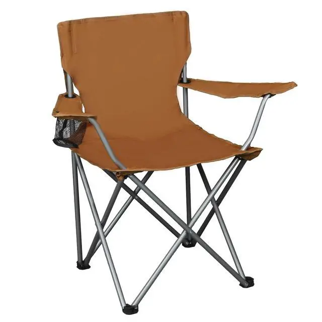 Alt view image 5 of 5 - Basic Quad Folding Camp Chair, 250LBS Heavy Duty Steel Frame Outdoor Chair, 600D PE Coated Durable Polyester Fabric Foldable Chair with Mesh Cup Holder & Carry Bag.