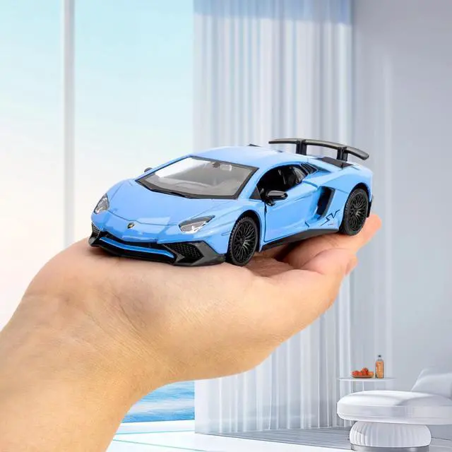 Alt view image 5 of 7 - 1/36 Scale Lamborghini Aventador LP700-4 Casting Car Model, Zinc Alloy Toy Car for Kids, Pull Back Vehicles Toy Car for Toddlers Kids Boys Girls Gift (Blue)