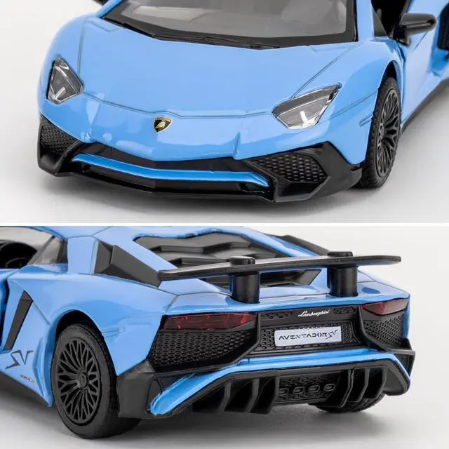 Alt view image 6 of 7 - 1/36 Scale Lamborghini Aventador LP700-4 Casting Car Model, Zinc Alloy Toy Car for Kids, Pull Back Vehicles Toy Car for Toddlers Kids Boys Girls Gift (Blue)