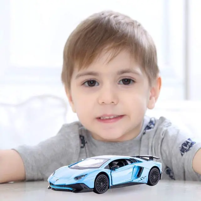 Alt view image 7 of 7 - 1/36 Scale Lamborghini Aventador LP700-4 Casting Car Model, Zinc Alloy Toy Car for Kids, Pull Back Vehicles Toy Car for Toddlers Kids Boys Girls Gift (Blue)