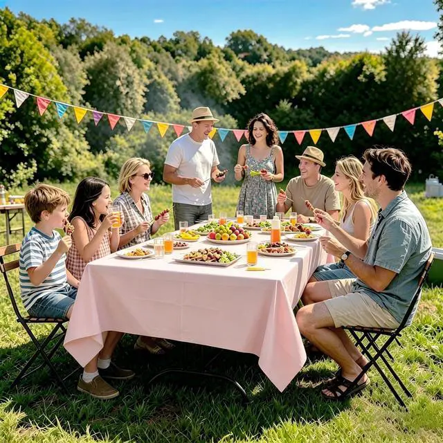 Alt view image 4 of 7 - 2 Pcs Light Pink Plastic Tablecloth,54 x 108 Inch Pink Tablecloth | Disposable Pink Party Table Covers for Valentines, Easter, Mothers Day Decorations, Baby Shower Birthday Party