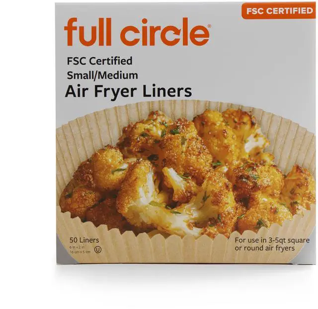 Main image of Air Fryer Parchment Paper Liners, 3-5 Quart, COSORI & More | 50 count, FSC-certified & microplastic-freefits square & round baskets, compatible with Ninja too.