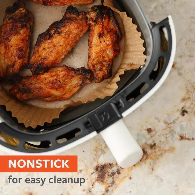 Alt view image 4 of 7 - Air Fryer Parchment Paper Liners, 3-5 Quart, COSORI & More | 50 count, FSC-certified & microplastic-freefits square & round baskets, compatible with Ninja too.