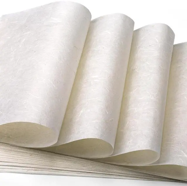 Main image of Mulberry Paper A4 Natural Fiber Rice Papers 8.3x11.7in 20 Sheets | White Decoupage Tissue Paper, Writing, Painting, Decorative, Card Making Scrapbooking, Bookbinding & DIY Crafts