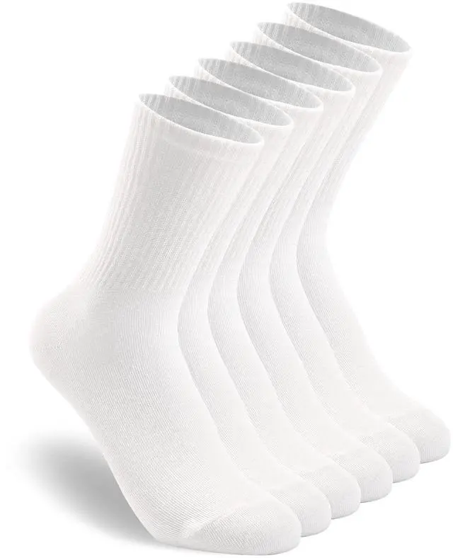 Main image of Womens 3-6 Pack Crew Lightweight Thin Casual Calf Socks Size 6-11 (H001-3W)