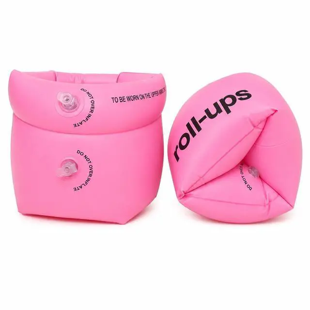 Main image of Arm Floaties for Kids & Adults, Inflatable Roll-On Swim Arm Bands, Pool Floaties for Kids 3-5, 6-12 yrs & Up to 150lb Adult, Learn to Swim Water Wings for Boys Girls (Pink(2 Piece))