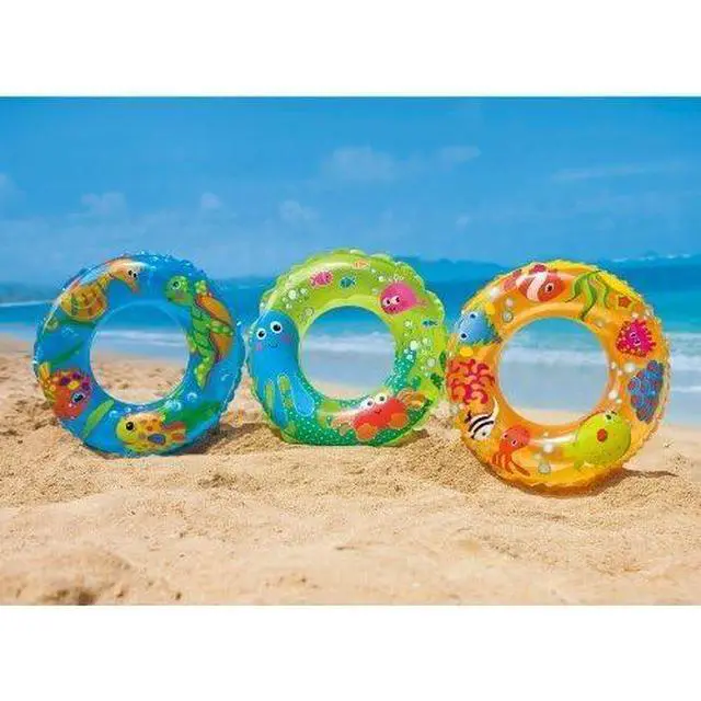 Alt view image 3 of 6 - 24" Inflatable Transparent Ring Swim Tube #59242 - Color May Very - 2 Pack