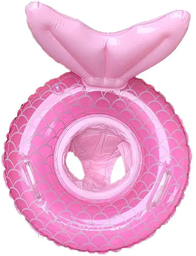Main image of New Baby Swimming Pool Floats for Toddler Kids 8-48 Months Under 44lb, Inflatable Swim Ring Water Raft with Seat and Handle for Summer Beach Outdoor Children Infant Bath Toys (Pink Mermaid 2)