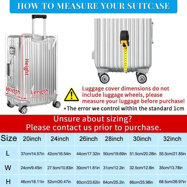 Alt view image 3 of 7 - Clear PVC Suitcase Cover Tough Protector, 20 Inch Luggage Covers for Wheeled Suitcase 20"