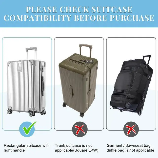 Alt view image 2 of 7 - Clear PVC Suitcase Cover Tough Protector, 20 Inch Luggage Covers for Wheeled Suitcase 20"