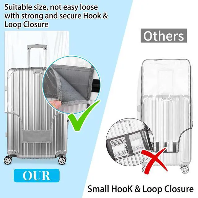 Alt view image 4 of 7 - Clear PVC Suitcase Cover Tough Protector, 20 Inch Luggage Covers for Wheeled Suitcase 20"