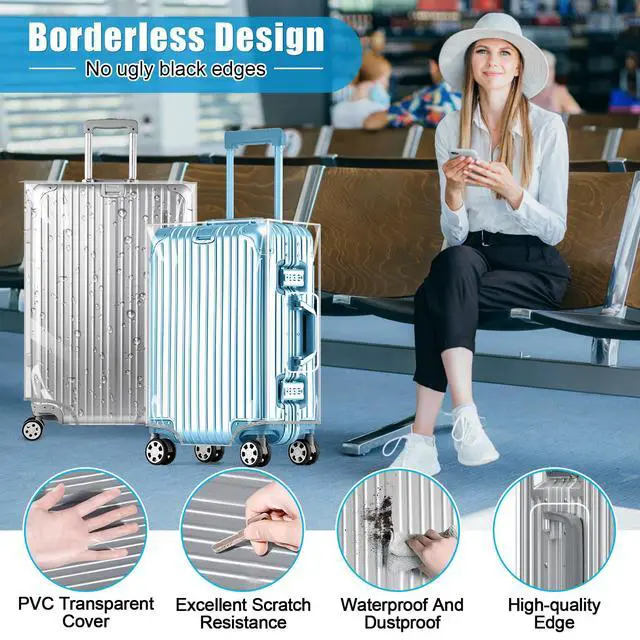 Alt view image 5 of 7 - Clear PVC Suitcase Cover Tough Protector, 20 Inch Luggage Covers for Wheeled Suitcase 20"