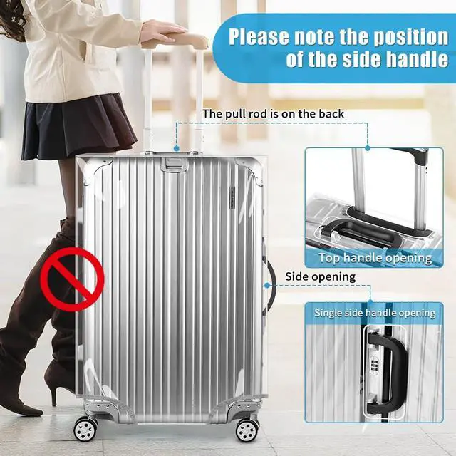 Alt view image 6 of 7 - Clear PVC Suitcase Cover Tough Protector, 20 Inch Luggage Covers for Wheeled Suitcase 20"