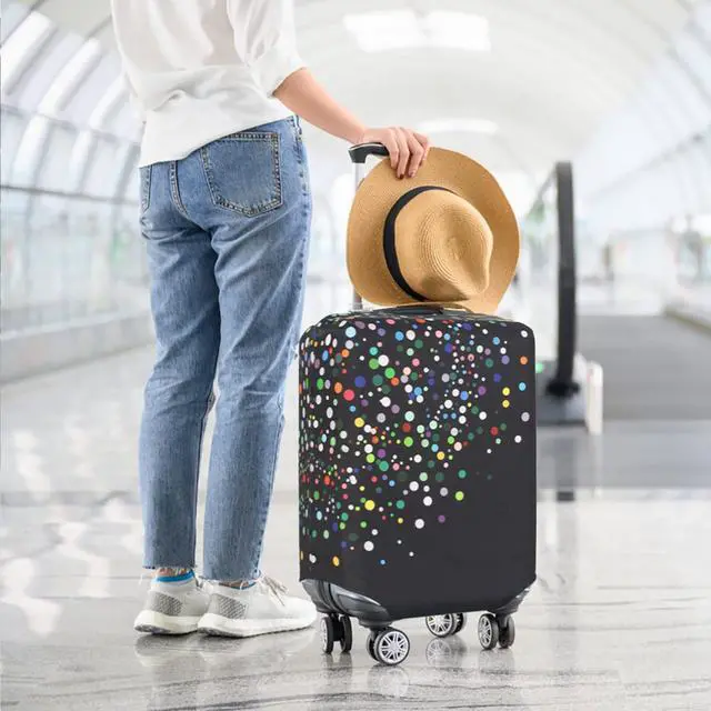 Alt view image 6 of 7 - Travel Luggage Cover Suitcase Protector Fits 27-30 Inch, L | Washable Elastic Spandex Fabric, Anti-scratch & Dustproof, Carry on Cover Tsa Approved, Color Dots