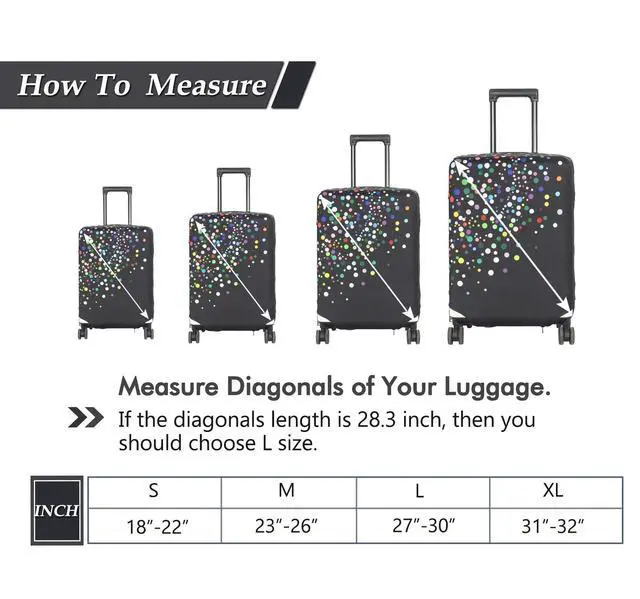 Alt view image 5 of 7 - Travel Luggage Cover Suitcase Protector Fits 27-30 Inch, L | Washable Elastic Spandex Fabric, Anti-scratch & Dustproof, Carry on Cover Tsa Approved, Color Dots