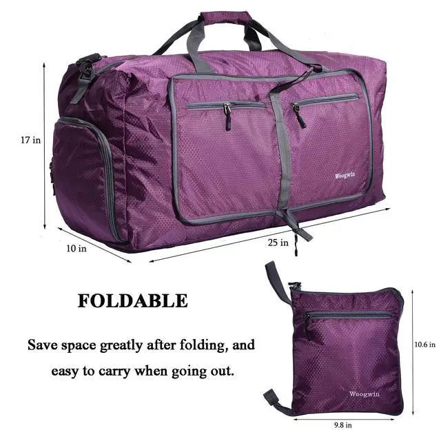 Alt view image 3 of 7 - Travel Duffel Bag Large Foldable Waterproof Overnight Bag for Beach Swim Bags Pool Sports Gym (60L Purple)