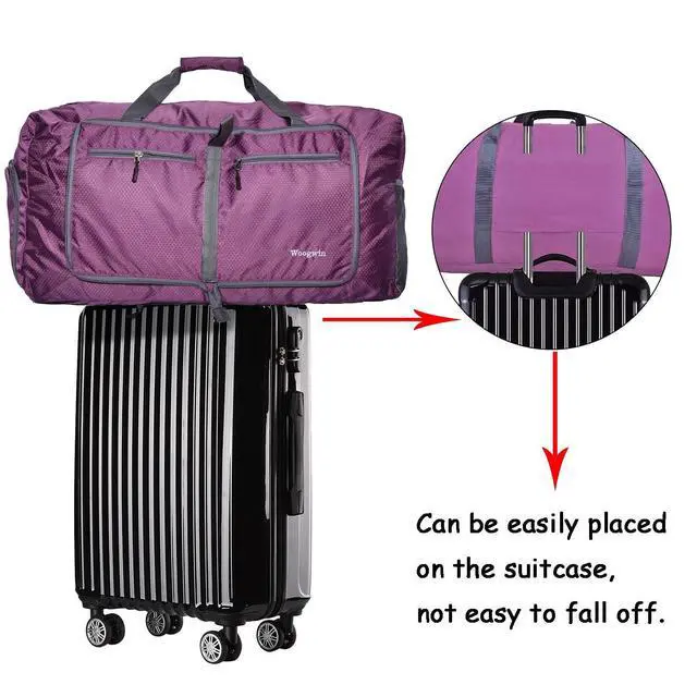 Alt view image 4 of 7 - Travel Duffel Bag Large Foldable Waterproof Overnight Bag for Beach Swim Bags Pool Sports Gym (60L Purple)