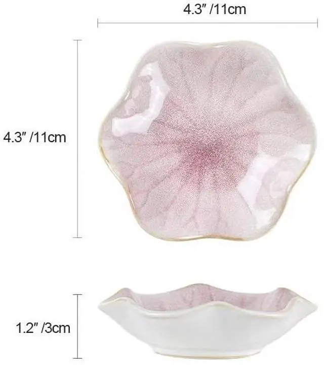 Alt view image 7 of 7 - Lotus Leaf Shape Decorative Ring Tray, Small Key Bowl, Ceramic Trinket Tray Jewelry Dish Organizing Necklace Earrings, Home Decoration for Mom Best Friend Sister, Pink.