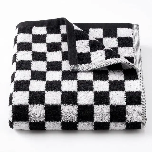 Main image of Extra Premium Bath Towels, 100% Lighter Weight Ring Spun Cotton Towels | Highly Absorbent, Quicker to Dry, Soft Feel, Perfect for Daily Use, Black & White