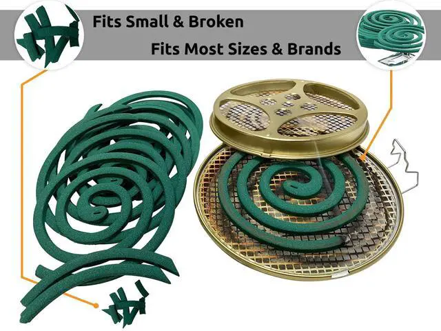 Alt view image 2 of 5 - Portable Mosquito Coil Holder - Mosquito Coil & Incense Burner for Outdoor use, Pool Side, Patio, Deck, Camping, Hiking, etc.(Includes Set of 2 Holders)