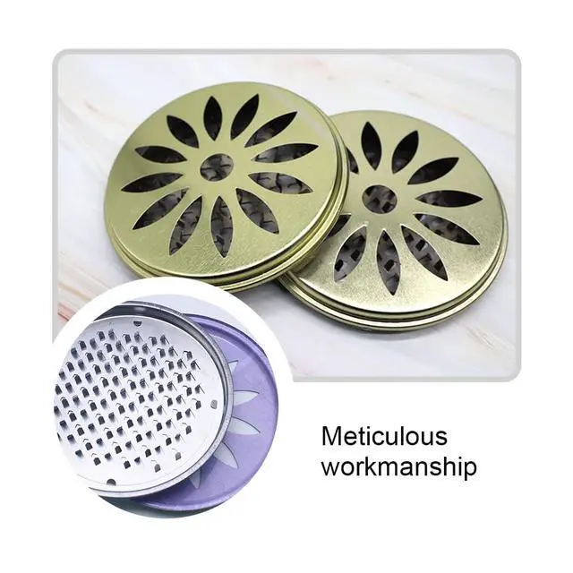 Alt view image 5 of 6 - Mosquito Coil Holder Metal Windproof Coil Incense Burner with Cover Round Fireproof Incense Holder for Home Outdoor Camping Traveling (Copper)