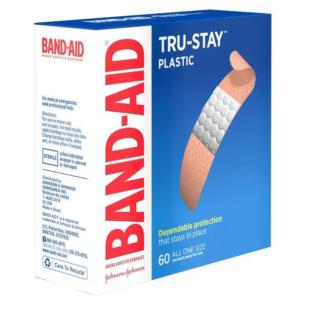 Alt view image 6 of 7 - Brand Tru-Stay Plastic Adhesive Bandages, All One Size, 60 Count | Dependable Protection, Sterile Wound Care for Minor Cuts, Scrapes & Burns, First Aid Kit Essential, Quilted Comfort Pad