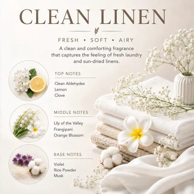 Alt view image 2 of 7 - Reed Diffuser Set,3.38 fl oz (100 ml) - Clean Linen Oil Diffusers with 8 Reed Sticks,Home Fragrance Reed Diffuser for Bathroom Shelf Decor