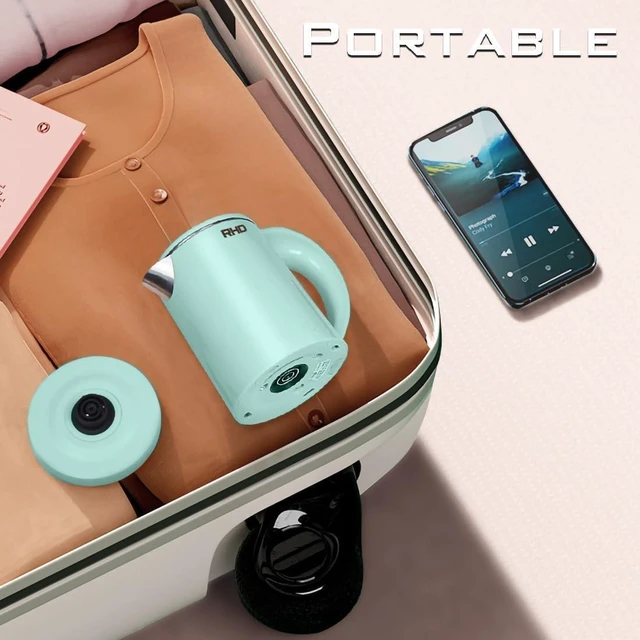 Alt view image 6 of 7 - 0.5L Small Portable Electric Kettle, 600W Stainless Steel Travel Kettle | Auto Shut-Off, Boil-Dry Protection, 304 BPA-Free Hot Water Boiler, Fast Boiling for Travel, Office, Dorm, Camping, Tea,Coffee