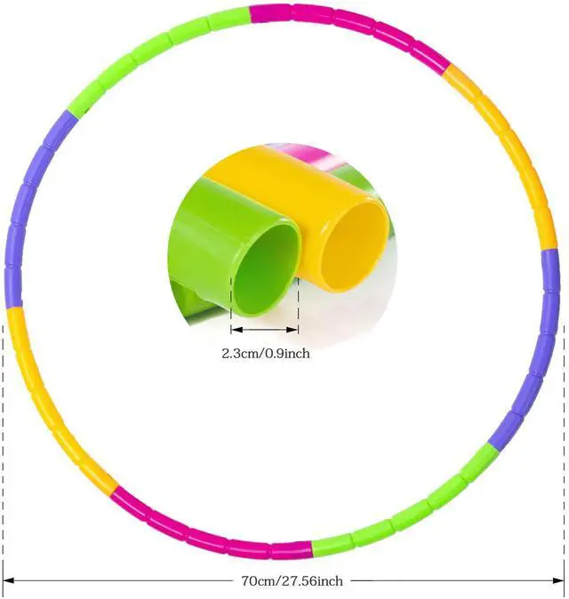 Alt view image 2 of 7 - Kids Exercise Hoop Detachable & Size Adjustable Hoop Professional Ring for Kids Party Games