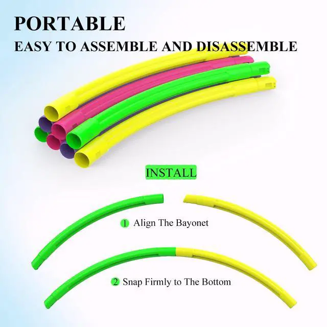 Alt view image 3 of 6 - 32 Inch Kids Exercise Hoop,8-Piece Detachable Adjustable Weight Fitness Toy for Children, Gymnastics, Dog Agility Training - Colorful Hoops for Party Games, Christmas Wreath Decor