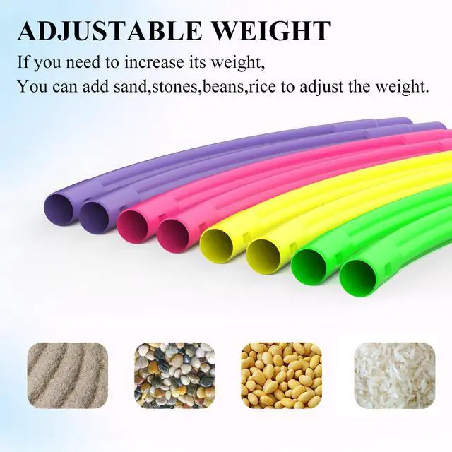 Alt view image 4 of 6 - 32 Inch Kids Exercise Hoop,8-Piece Detachable Adjustable Weight Fitness Toy for Children, Gymnastics, Dog Agility Training - Colorful Hoops for Party Games, Christmas Wreath Decor