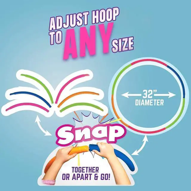 Alt view image 2 of 7 - Kids Exercise Hoop, Snap Together Detachable Adjustable Weight Size Plastic Toy Hoops - Spinning Rings for Sports, Exercise, Playing, 32-Inch