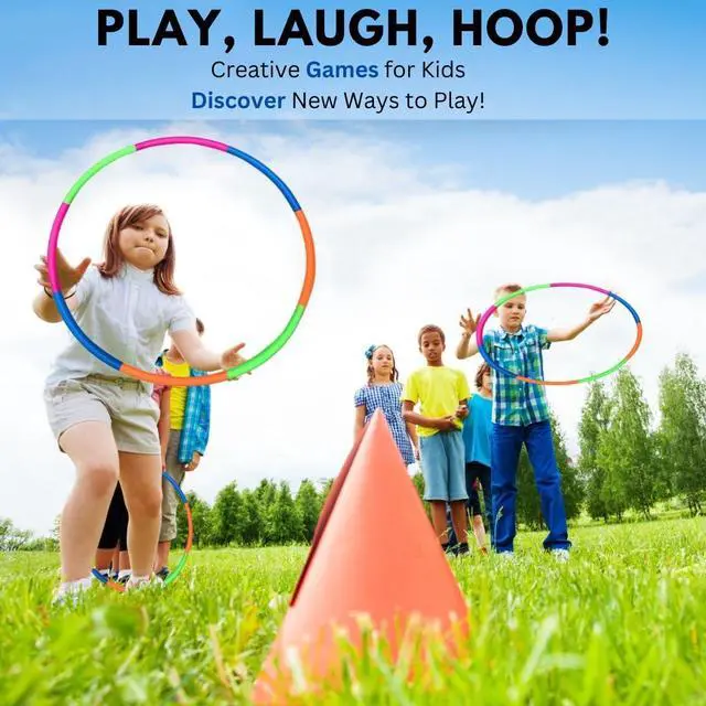 Alt view image 4 of 7 - Kids Exercise Hoop, Snap Together Detachable Adjustable Weight Size Plastic Toy Hoops - Spinning Rings for Sports, Exercise, Playing, 32-Inch