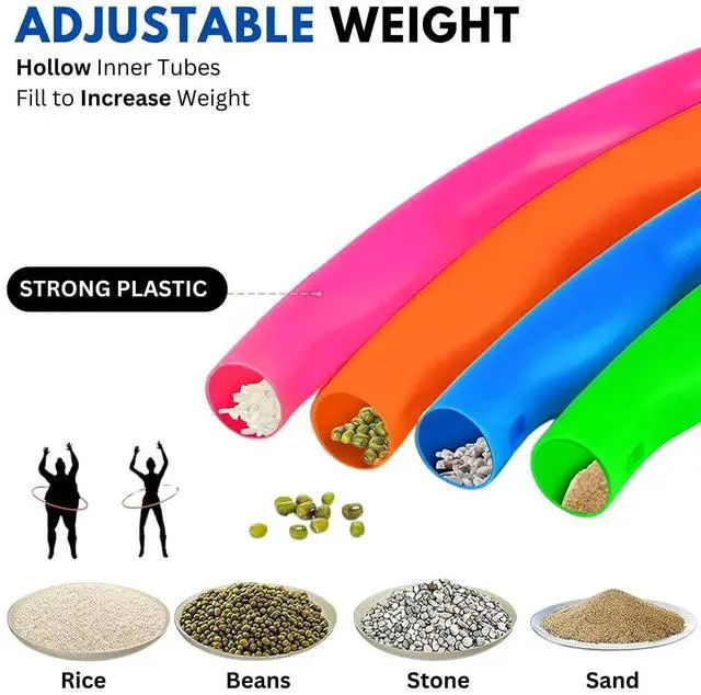 Alt view image 5 of 7 - Kids Exercise Hoop, Snap Together Detachable Adjustable Weight Size Plastic Toy Hoops - Spinning Rings for Sports, Exercise, Playing, 32-Inch