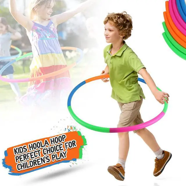 Alt view image 6 of 7 - Kids Exercise Hoop, Snap Together Detachable Adjustable Weight Size Plastic Toy Hoops - Spinning Rings for Sports, Exercise, Playing, 32-Inch