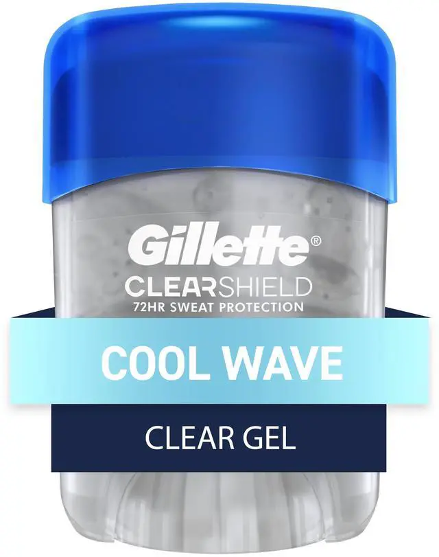 Main image of Antiperspirant and Deodorant for Men, 72hr Sweat & Odor Protection, Long Lasting Freshness, Anti-White Mark Technology, Clear Gel, Cool Wave Scent, 0.5 oz