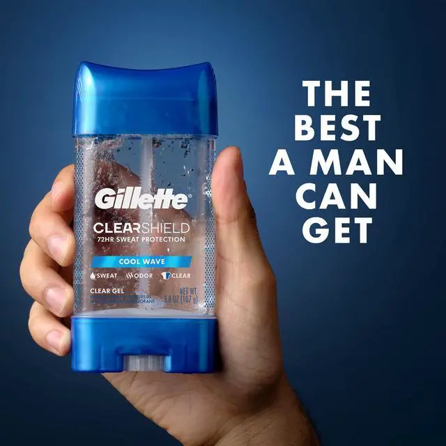 Alt view image 7 of 7 - Antiperspirant and Deodorant for Men, 72hr Sweat & Odor Protection, Long Lasting Freshness, Anti-White Mark Technology, Clear Gel, Cool Wave Scent, 0.5 oz